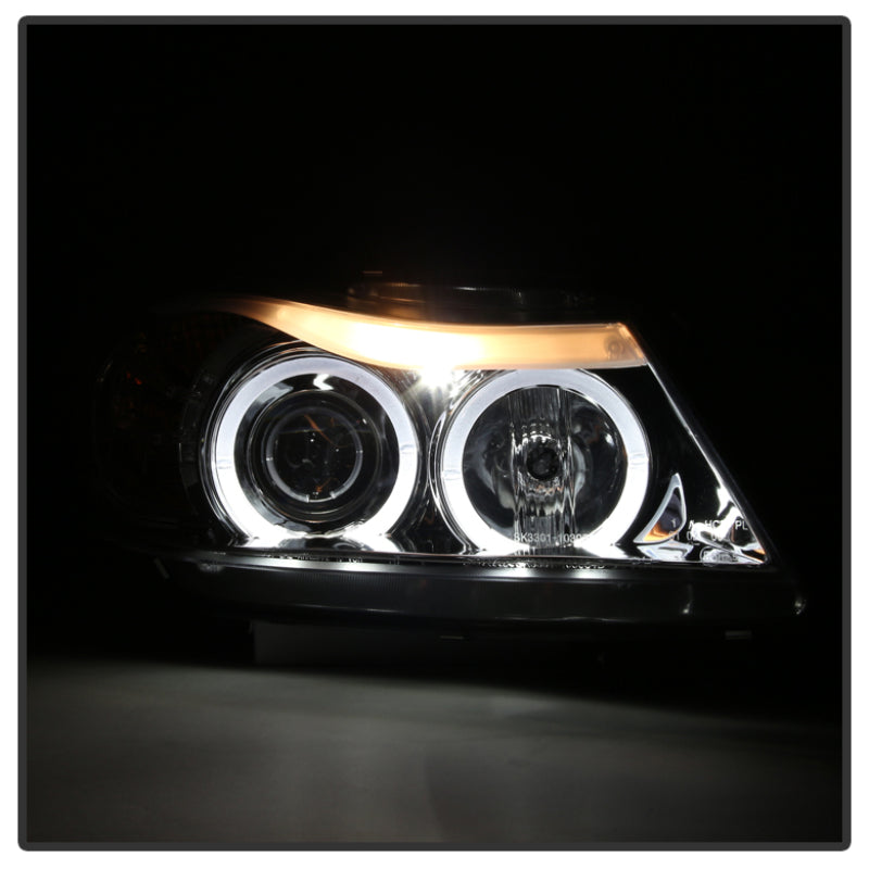 Spyder BMW E90 3-Series 06-08 Projector LED Halo Amber Reflctr Rplc Bulb Chrm PRO-YD-BMWE9005-AM-C 5009012