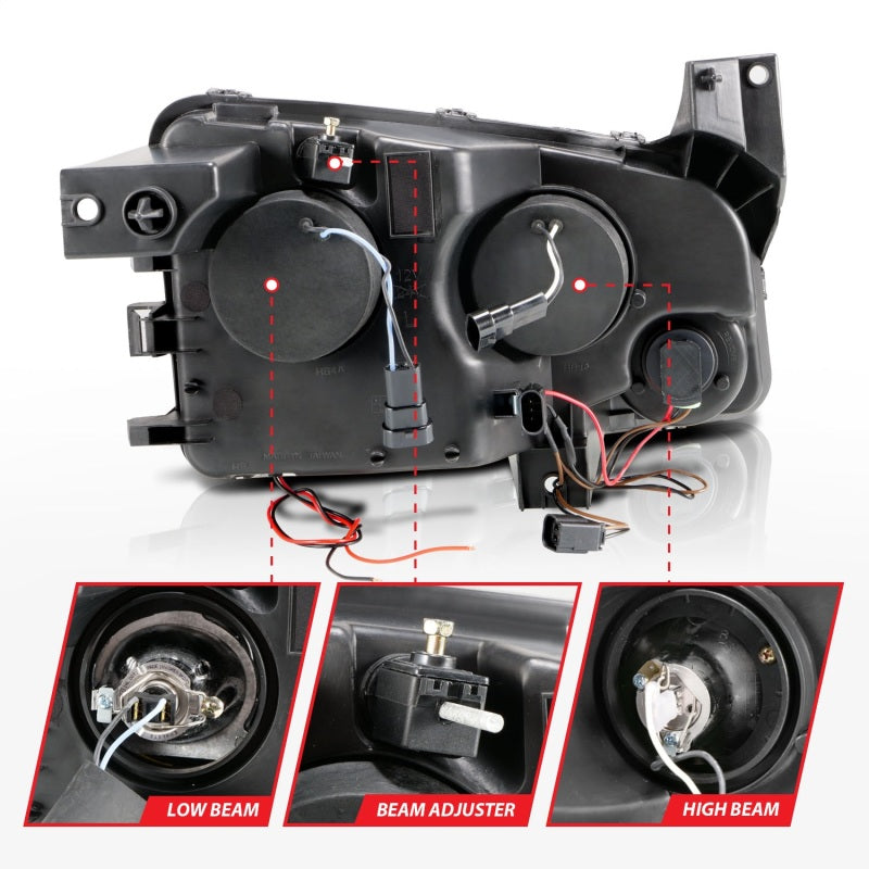 Anzo 2006-2010 Dodge Charger Projector Headlights w/ Halo Chrome (CCFL)