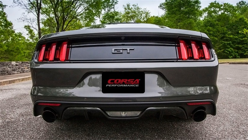 Corsa Performance 2015 Ford Mustang GT 5.0 3in Axle Back Exhaust Black Dual Tips