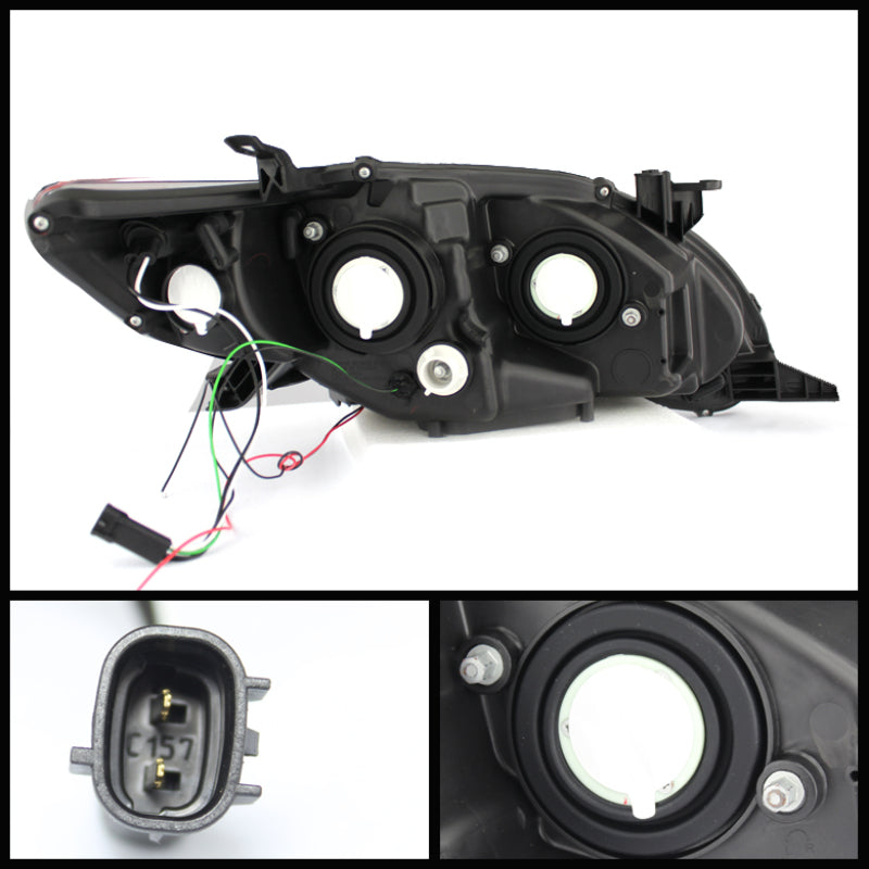 Spyder Toyota Corolla 11-13 Projector Headlights Halogen Model Only - DRL LED Blk PRO-YD-TC11-DRL-BK 5074263
