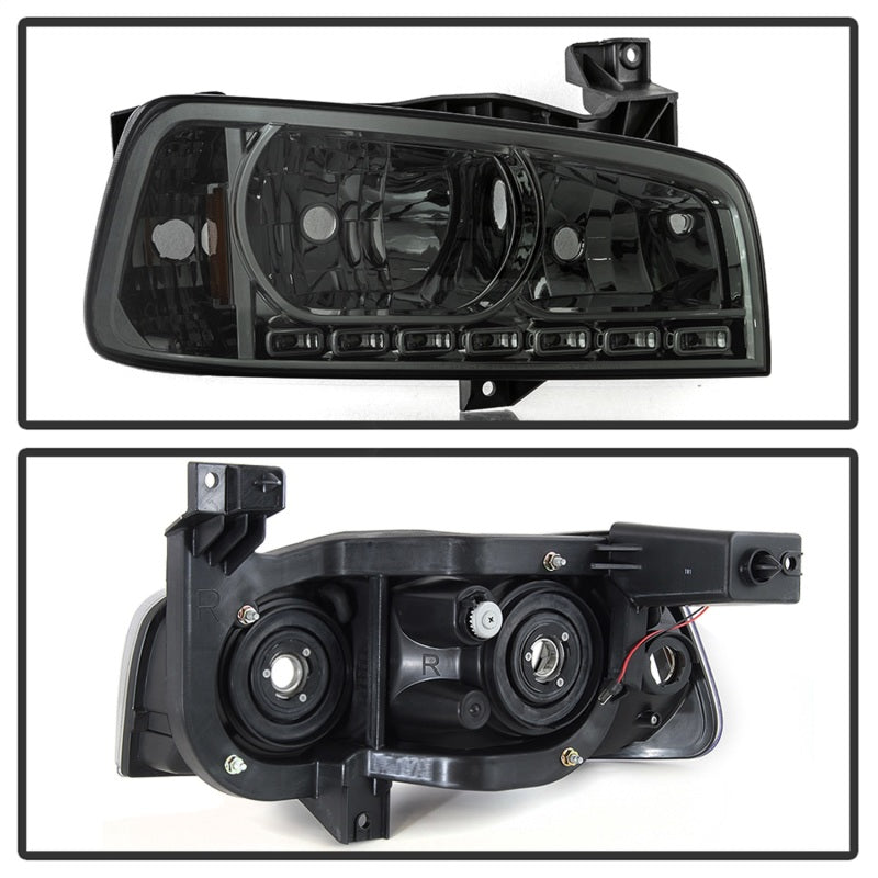 SPYDER Xtune Dodge Charger 06-10 1Pc LED Crystal Headlights Smoke HD-ON-DCH05-1PC-LED-SM 5017642