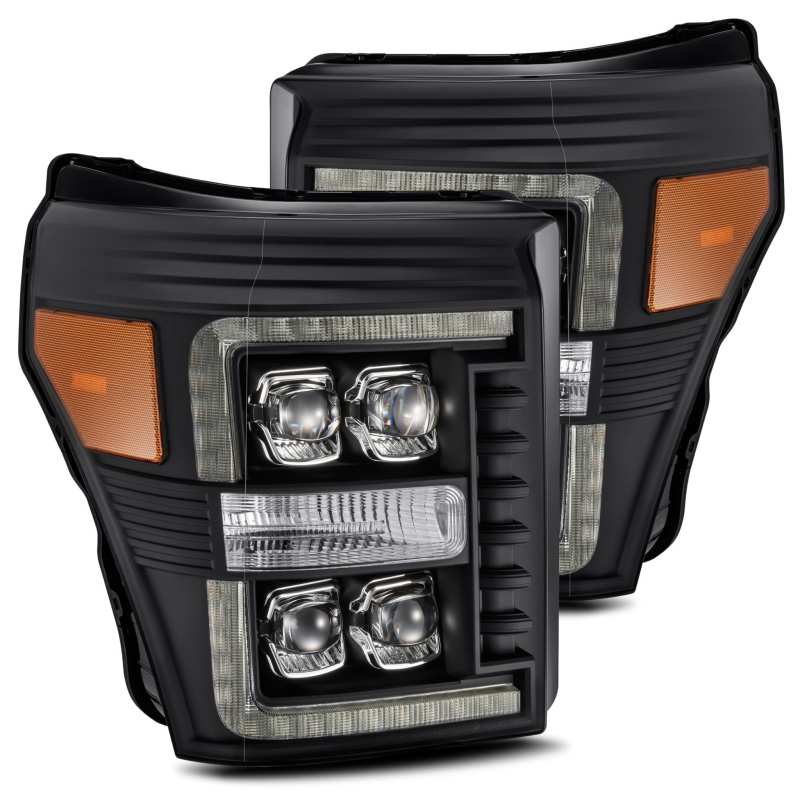 AlphaRex 11-16 Ford F-350 SD NOVA LED Projector Headlights Plank Style Blk w/Activ Light/Seq Signal 880149 *Discontinued