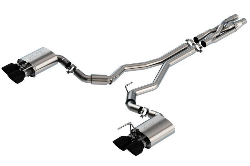 Borla 2020 Ford GT500 5.2L AT 3in ATAK CatBack Exhaust w/ Black Chrome Tips 140837BC