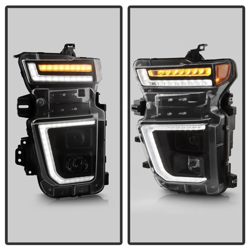 SPYDER 20-23 Chevy Silverado 2500/3500 Proj Headlights - LED DRL - Black PRO-YD-CSHD20SI-SEQ-BK 5088796