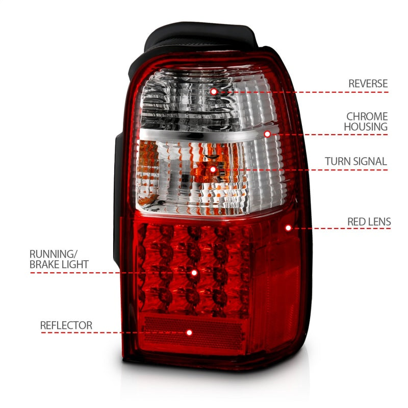 Anzo 2001-2002 Toyota 4 Runner LED Tail lights Red/Clear