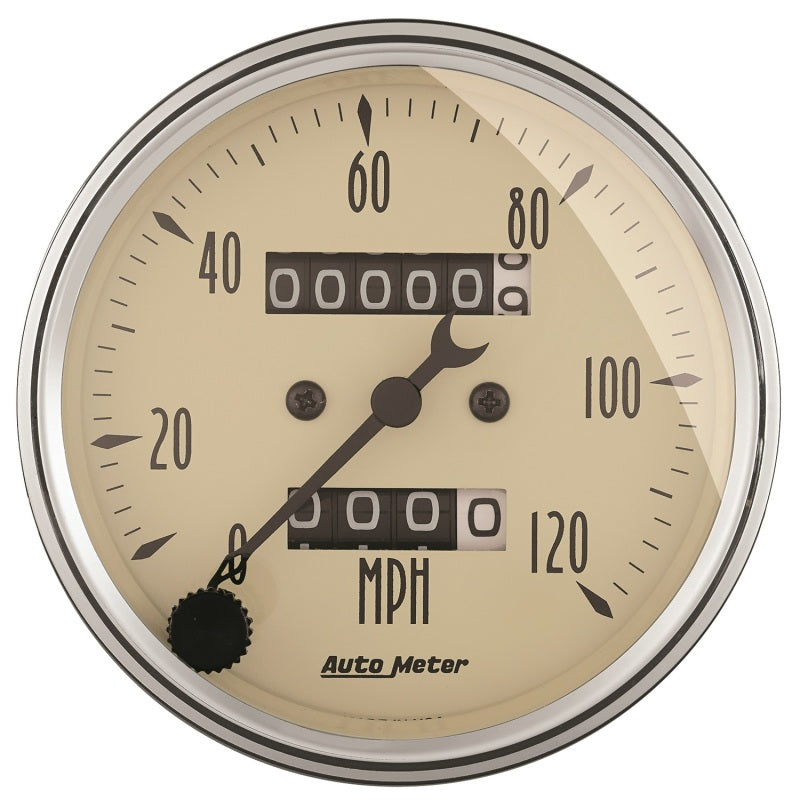AutoMeter Gauge Kit 5 Pc. 3-1/8in. & 2-1/16in. Mech. Speedo. Wtmp & Oilp Antq Beige 1811