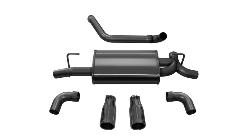 Corsa 18+ Jeep Wrangler JL 2.5in Dual Rear Exit Black Tips Sport Axle-Back Exhaust 21014BLK
