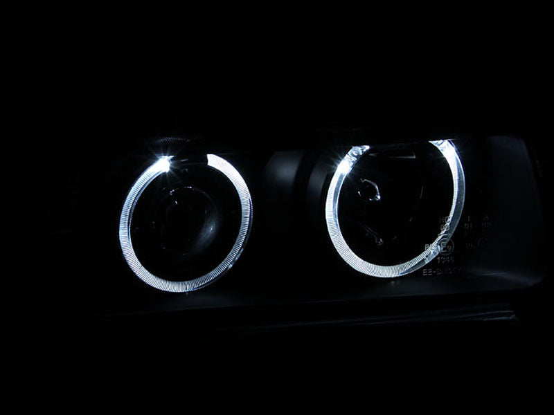 Anzo 1992-1998 BMW 3 Series E36 Projector Headlights w/ Halo Black (CCFL) G