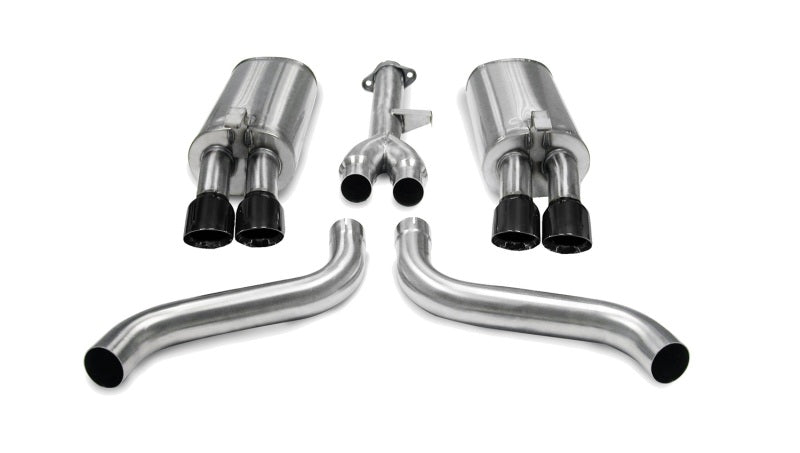 Corsa 86-91 Chevrolet Corvette C4 5.7L V8 L98 Black Sport Cat-Back Exhaust 14115BLK
