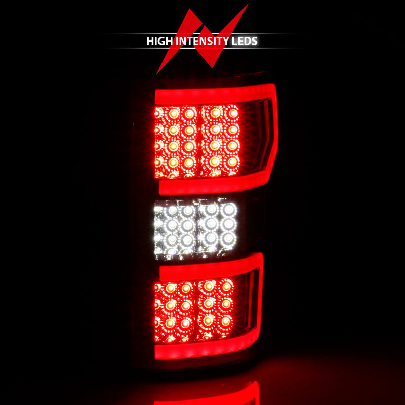 ANZO 2018-2019 Ford F-150 LED Taillight Chrome (Red Light Bar) (w/ Sequential) 311316