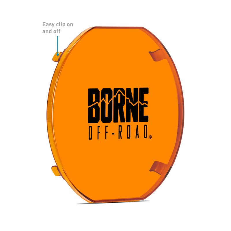 Borne Off-Road 7in Round Light Cover Amber BNLT-COV-RD7YL