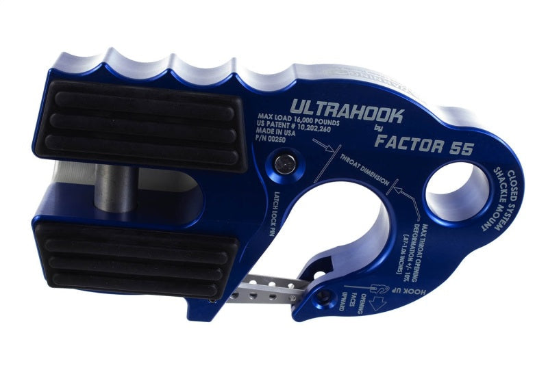 Ford Racing Factor 55 UltraHook w/Rope Guard - Blue M-1821-UHB
