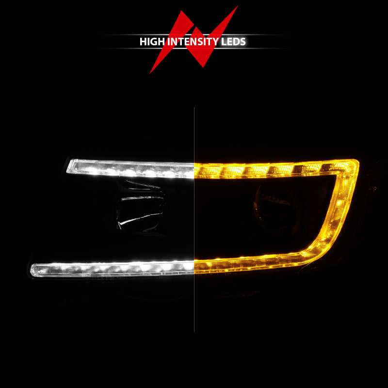 ANZO 11-13 Jeep Grand Cherokee (Factory Halogen Only) Projector Headlights w/Light Bar Swtchbk Black 111568