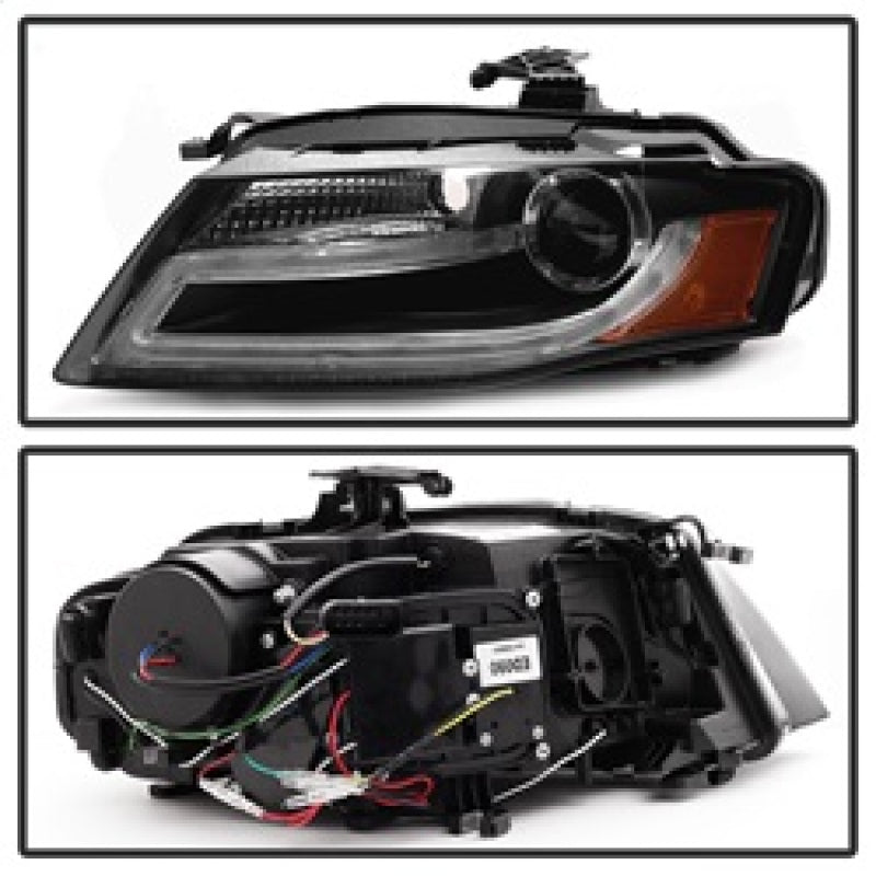 Spyder Audi A4 09-12 Projector Headlights Halogen Model Only - DRL LED Black PRO-YD-AA408-DRL-BK 5081544