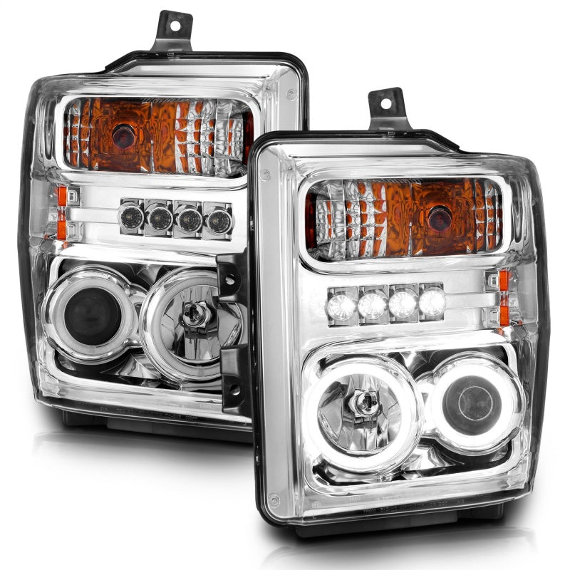 Anzo 2008-2010 Ford F-250 Projector Headlights w/ Halo Chrome (CCFL)