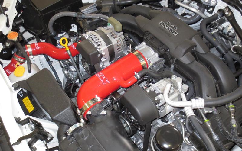 HPS Performance Products HPS Red Reinforced Silicone Post MAF Air Intake Hose Kit - Delete Stock Sound Tube Subaru 13-16 BRZ