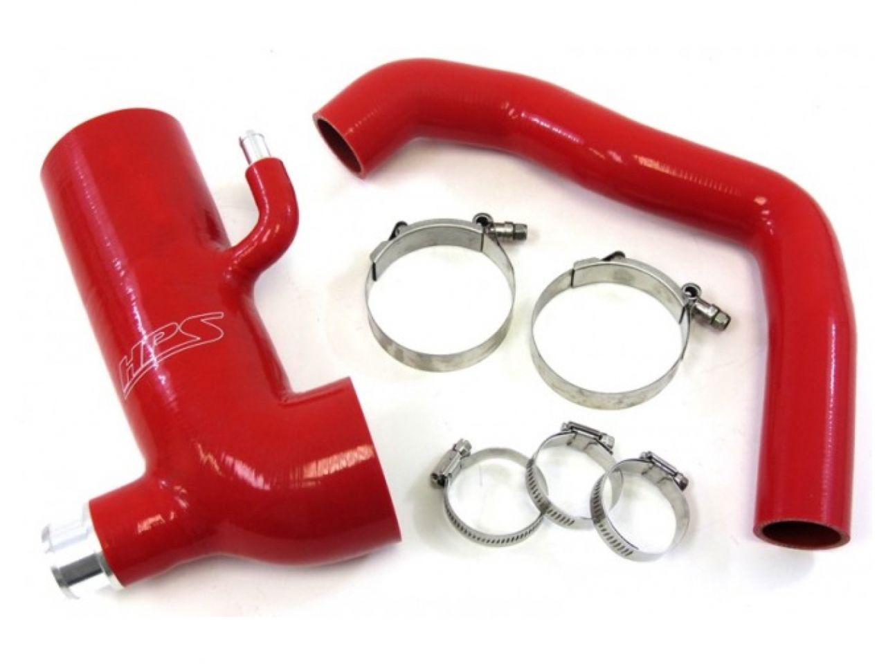 HPS Performance HPS Red Reinforced Silicone Post MAF Air Intake Hose + Sound Tube 2pc Kit Subaru 13-16 BRZ