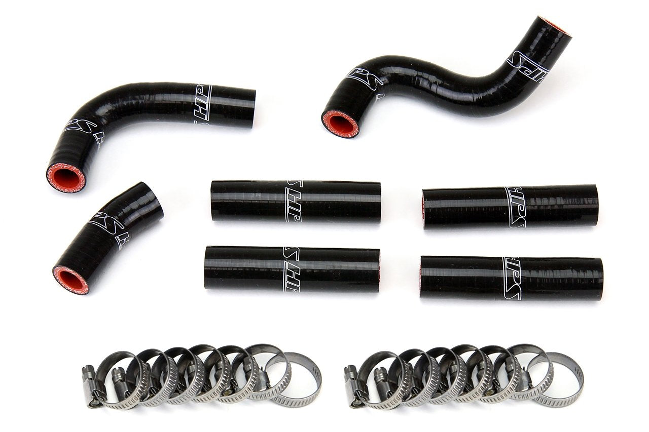 HPS Performance HPS Black Reinforced Silicone Complete Pesky Heater Hose Kit 1FZ-FE Toyota 92-97 Land Cruiser FJ80 4.5L I6 without rear heater
