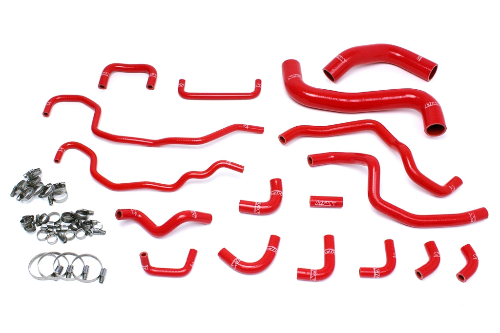 HPS Performance HPS Red Reinforced Silicone Radiator + Heater Hose Kit Subaru 15-16 WRX STI 2.5L Turbo