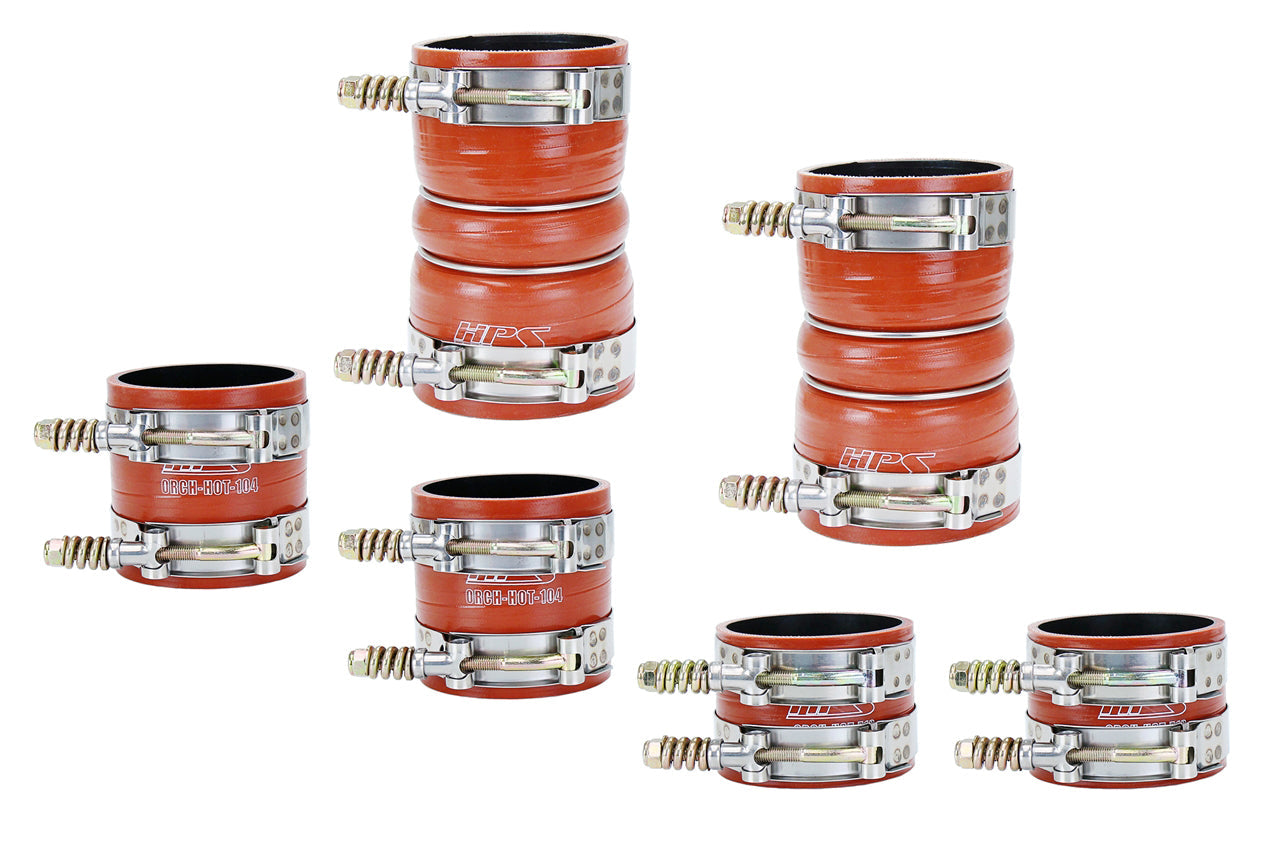 HPS High Temp Reinforced Silicone Intercooler Hose Boots Kit Ford Late 1999 - 2003 F450 Superduty 7.3L PowerStroke Diesel