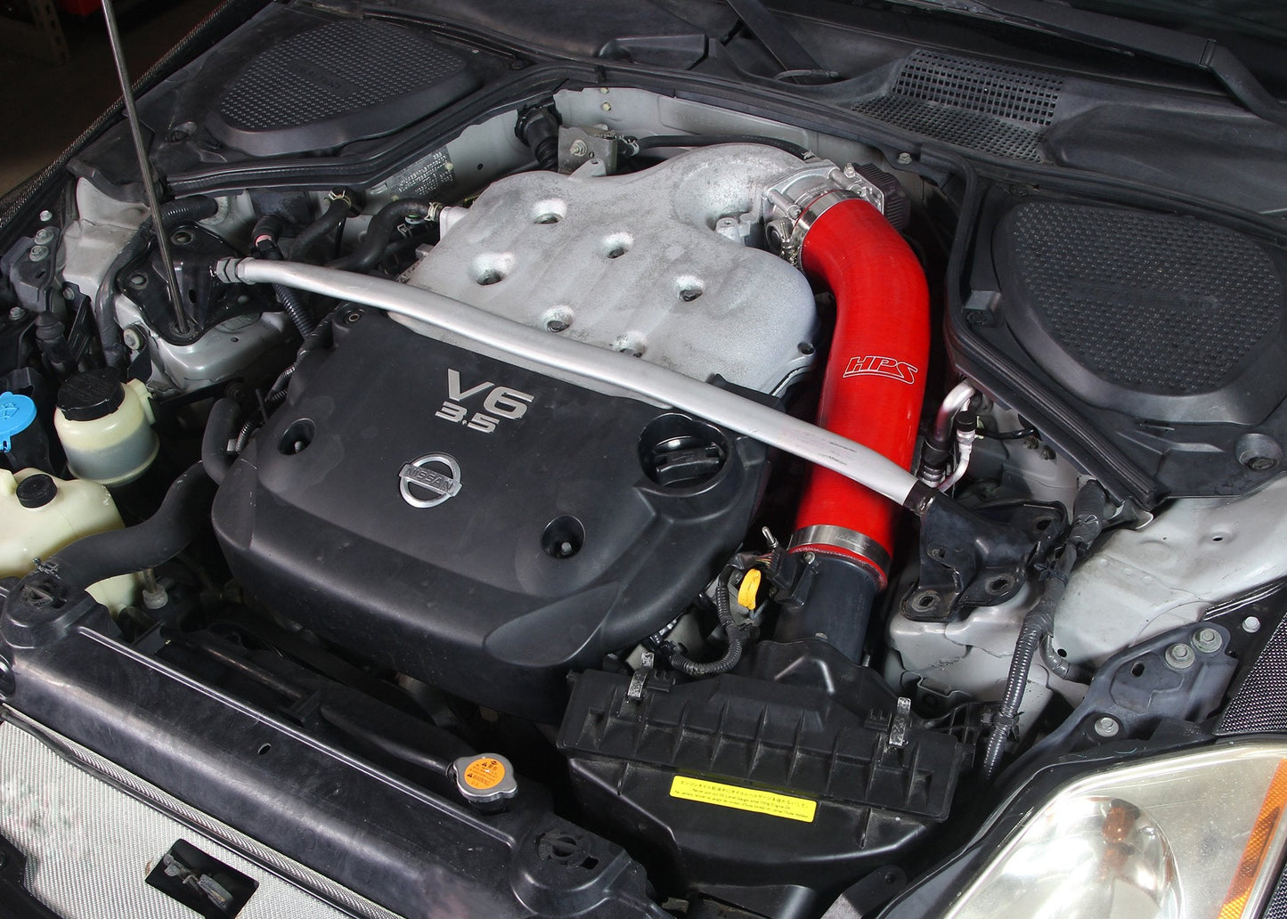 HPS Performance HPS Red Reinforced Silicone Post MAF Air Intake Hose Kit Nissan 03-06 350Z 3.5L V6