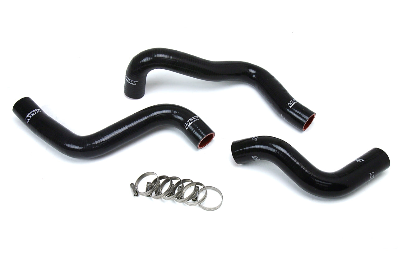 HPS Performance HPS Black Reinforced Silicone Radiator Hose Kit (3pcs Set) Coolant Mazda 04-11 RX8