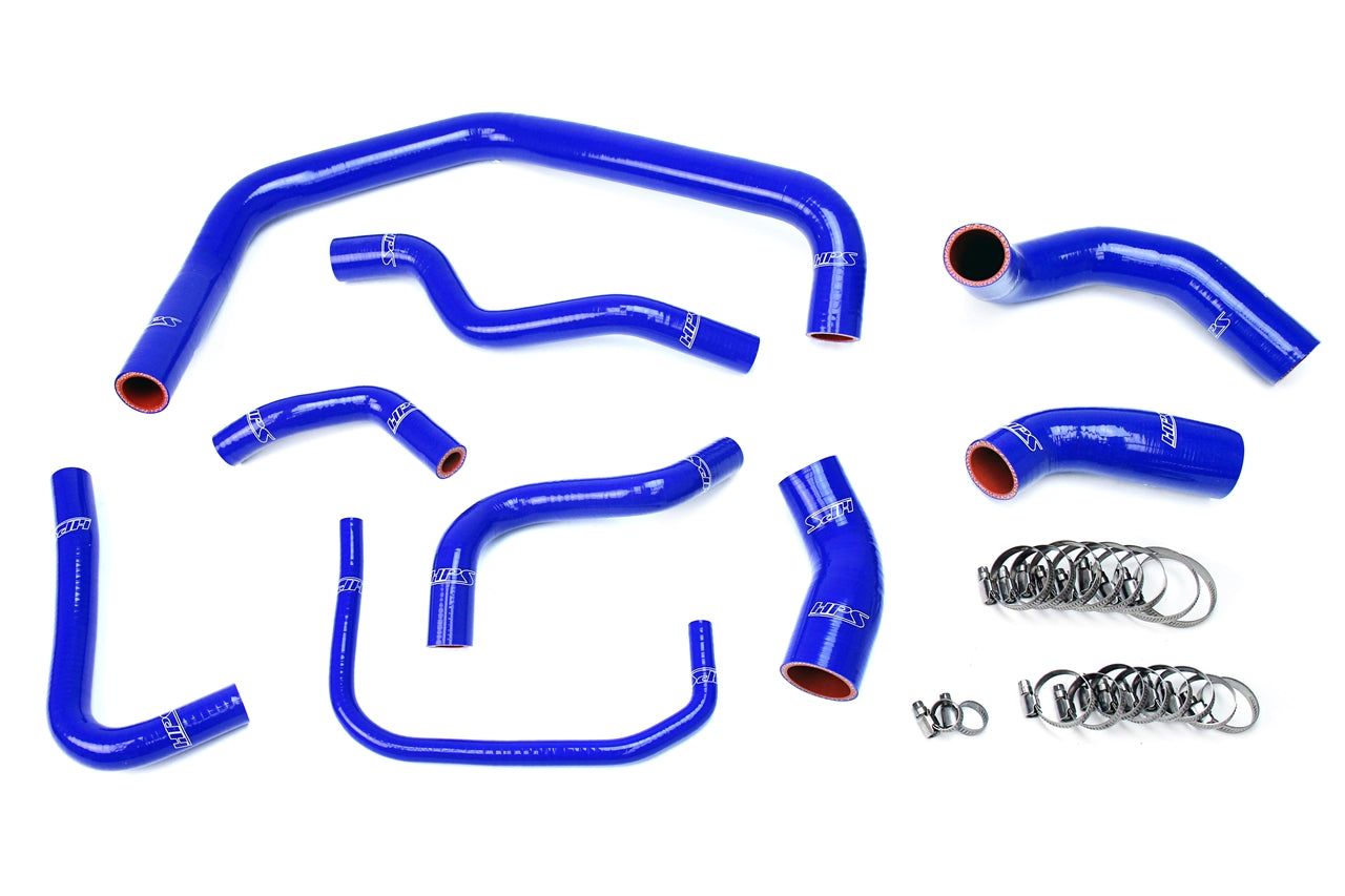 HPS Performance Products HPS Blue Reinforced Silicone Radiator Hose Kit Coolant Ford 03-04 Mustang SVT Cobra 4.6L V8 Supercharged