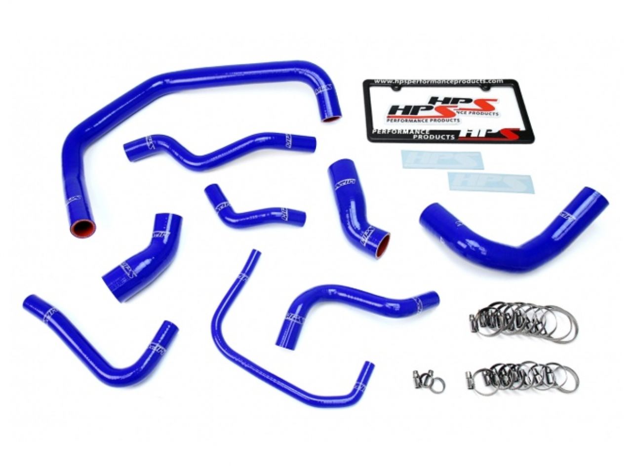 HPS Performance Products HPS Blue Reinforced Silicone Radiator Hose Kit Coolant Ford 03-04 Mustang SVT Cobra 4.6L V8 Supercharged