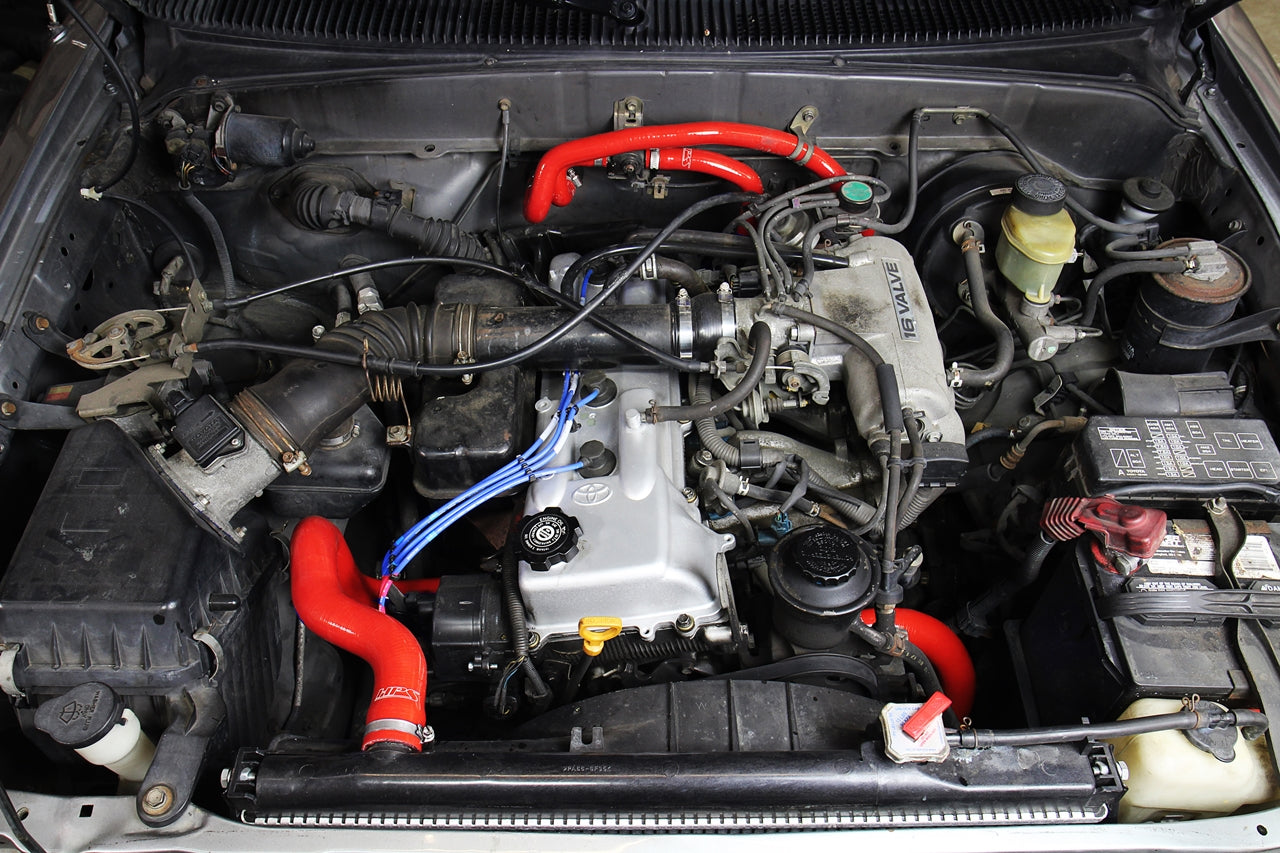 HPS Performance Products HPS Red Reinforced Silicone Radiator + Heater Hose Kit Toyota 95-04 Tacoma 2.4L & 2.7L 4Cyl