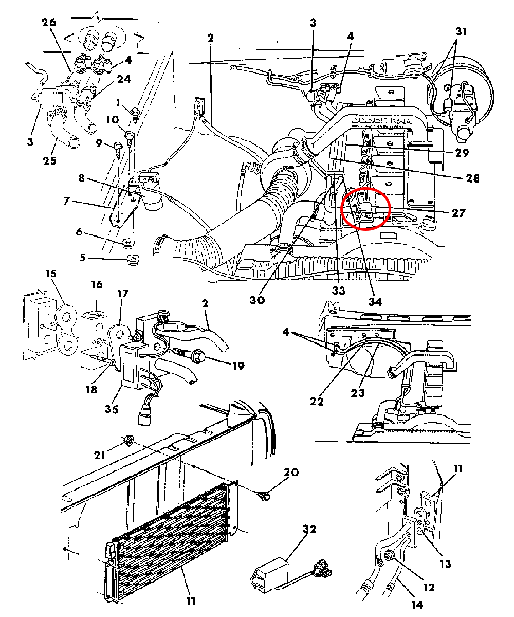 HPS Performance HPS Silicone Oil Cooler Coolant Elbow Hose Dodge 1990-1993 D250 W250 Pickup Cummins 5.9L Diesel, 57-1881