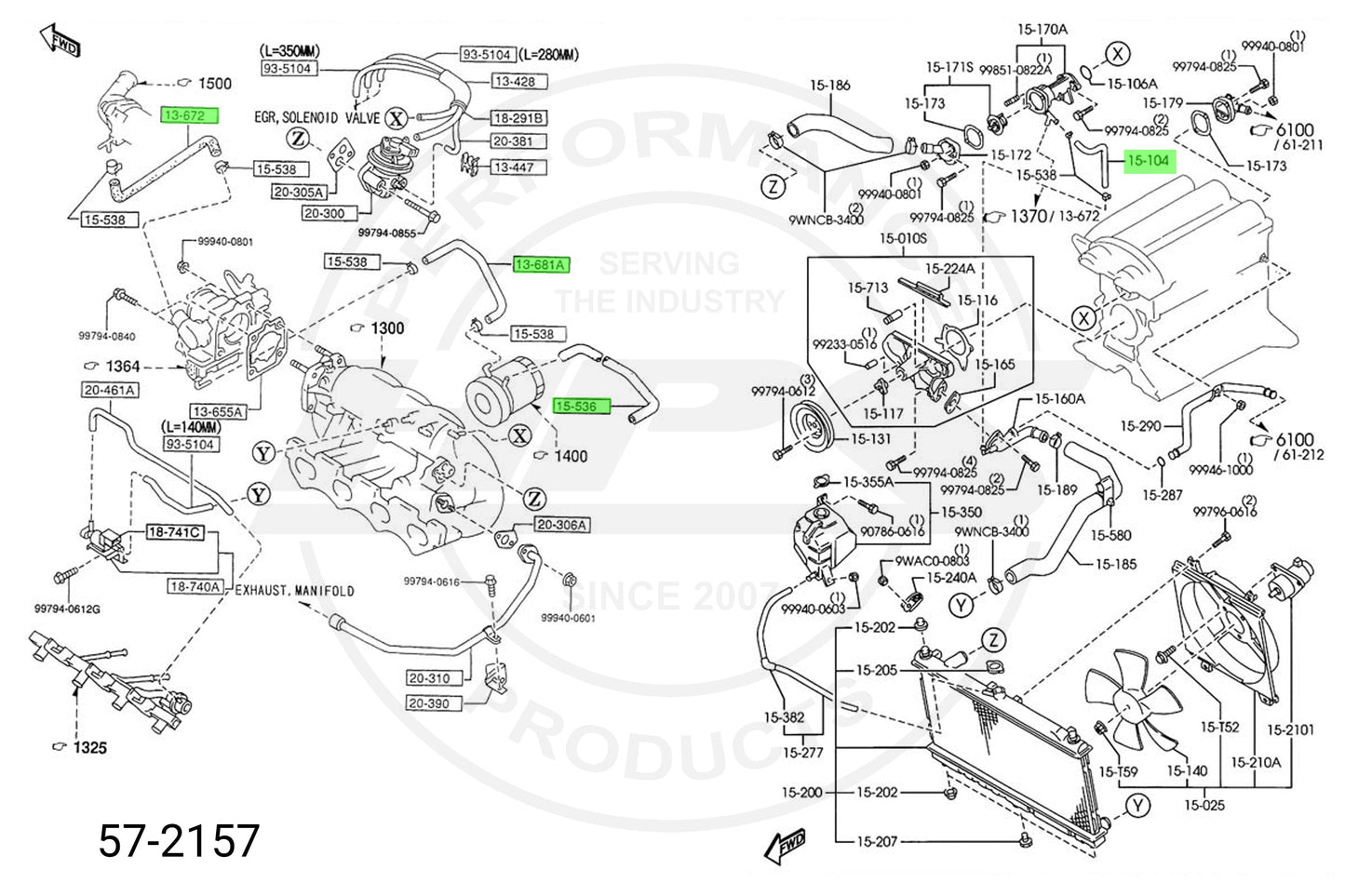 HPS Performance HPS Silicone Ancillary Coolant Hose Kit Mazda 1999-2000 Miata 1.8L NB1, 57-2157