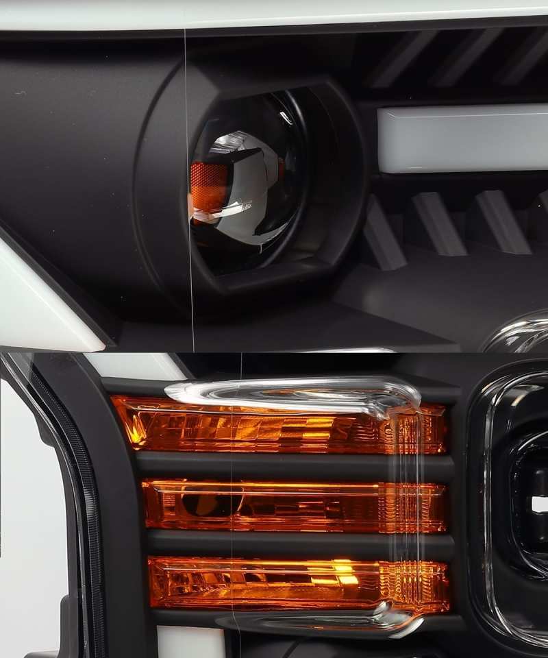 AlphaRex 15-17 Ford F-150 LUXX LED Projector Headlights Plank Style Black w/Activ Light/DRL 880167 *Discontinued
