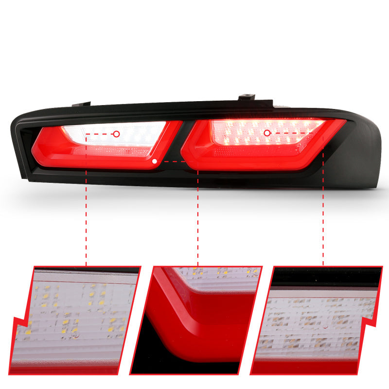 ANZO 2016-2018 Chevrolet Camaro L.E.D T.L Red/Clear 321349