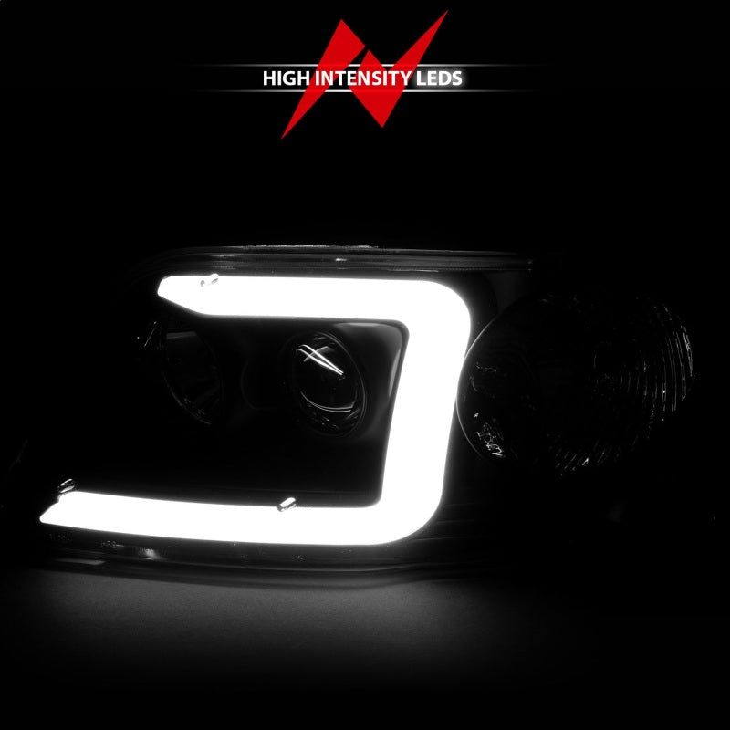 ANZO 1997-2003 Ford F-150 Projector Headlights w/ Light Bar Chrome Housing 111504