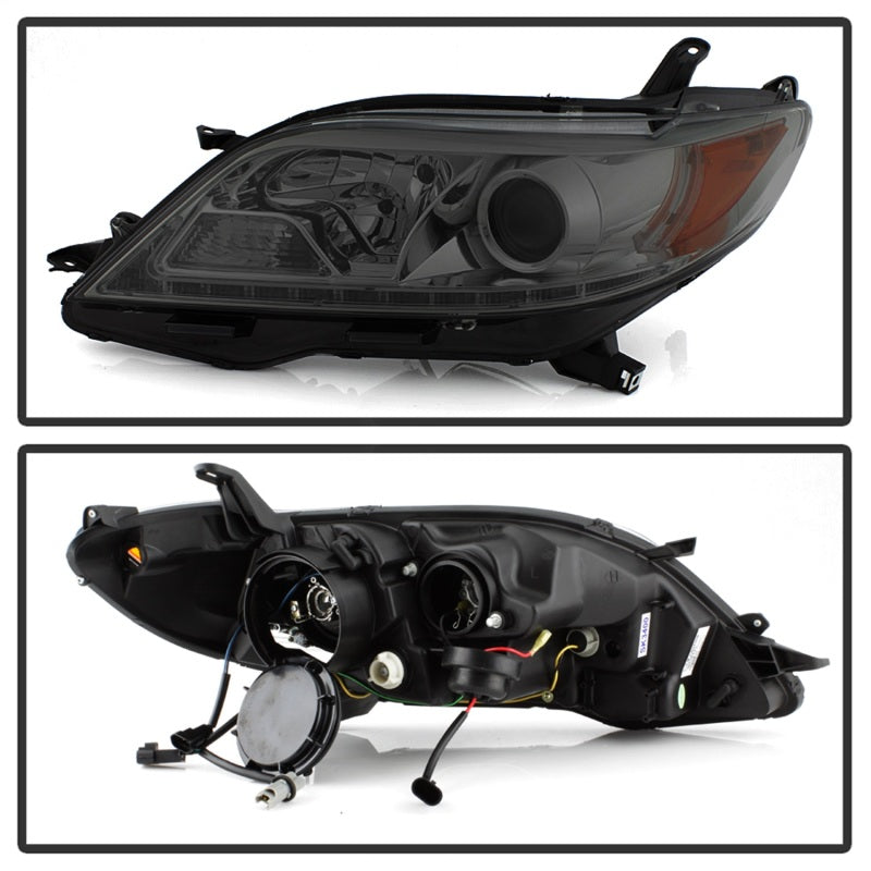 Spyder 11-14 Toyota Sienna Projector Headlights - DRL LED - Smoke PRO-YD-TSEN11-DRL-SM 5083999