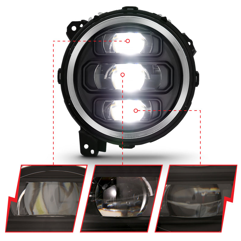 ANZO 2018-2019 Jeep Wrangler Full Led ProjectoráH.L Black 111466