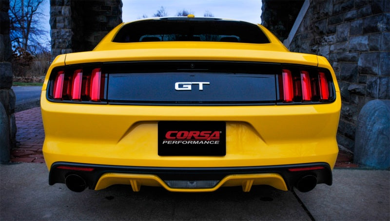 Corsa Performance 2015 Ford Mustang GT 5.0 3" Cat Back Exhaust, Black Dual 4.5" Tip
