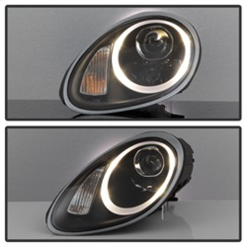 Spyder Porsche Cayman 05-08 Headlights - Halogen Model Only - Black PRO-YD-P98705-HID-DRL-BK 5083210