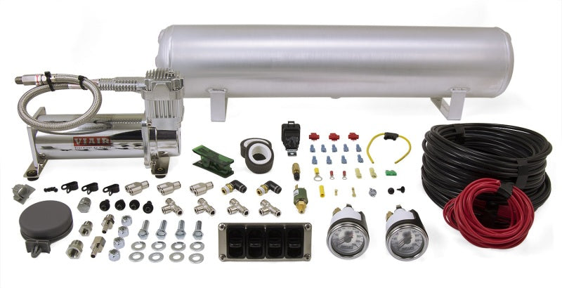 AIRLIFT 4-Way Manual Control system, 1/4" Air Lines, 4 Gallon Tank, 380 Comp.
