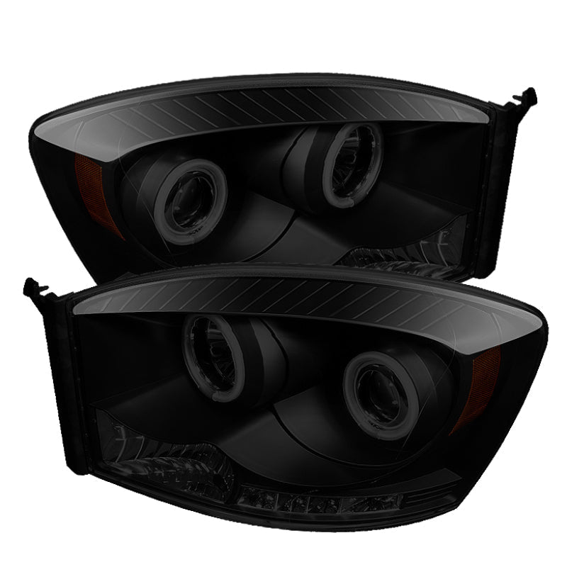Spyder Dodge Ram 1500 06-08 06-09 Projector Headlights CCFL Halo LED Blk Smke PRO-YD-DR06-CCFL-BSM 5078803