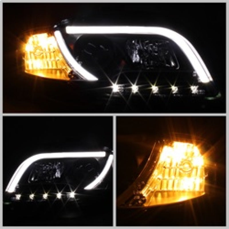 Spyder Audi A4 06-08 Projector Headlights Halogen Only - Light Tube DRL Blk PRO-YD-AA405-LTDRL-G2-BK 5071842