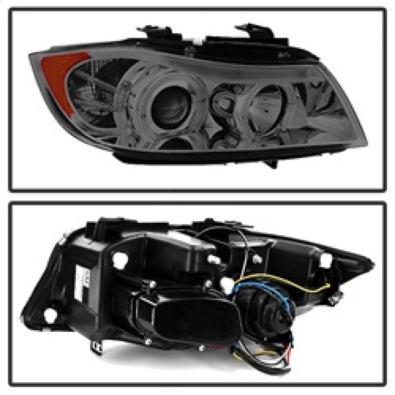 Spyder BMW E90 3-Series 06-08 Projector LED Halo Amber Reflctr Rplc Bulb Smke PRO-YD-BMWE9005-AM-SM 5009029