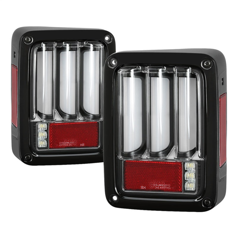 Spyder 07-16 Jeep Wrangler Version 2 Light Bar LED Tail Lights - Black (ALT-YD-JWA07V2-LBLED-BK) 5084774