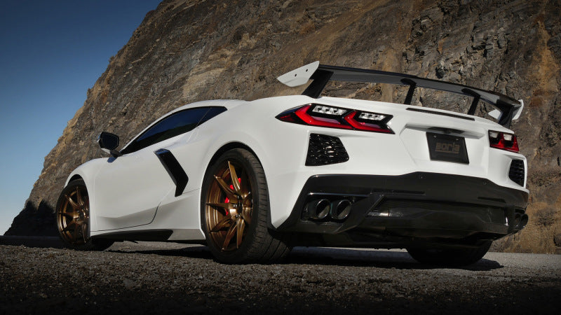 Borla 2020 Chevrolet Corvette C8 6.2 ATAK 3in Exhaust System Dual Round Rolled A/C Black Chrome Tips 140839BC