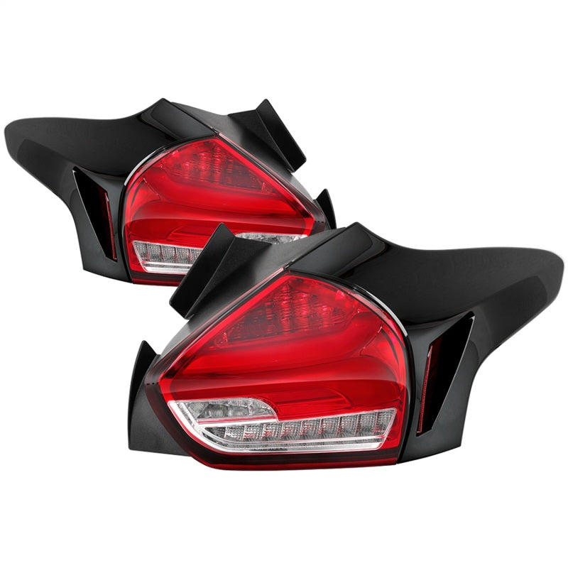 Spyder 15-17 Ford Focus Hatch LED Tail Lights w/Indicator/Reverse - Red Clr (ALT-YD-FF155D-LED-RC) 5085726