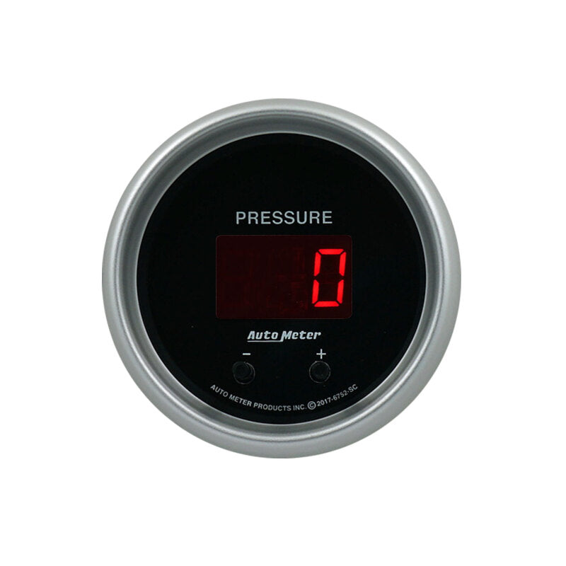 Autometer 52.4mm Black Switchable 0-1600 PSI/0-110 BAR Fluid Pressure Sport-Comp Elite Digital Gauge 6752-SC