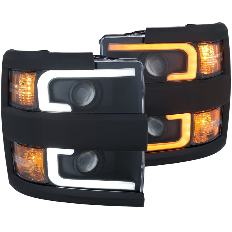 Anzo Projector Headlights 15-17 Chevrolet Silverado 2500HD / 3500HD Black w