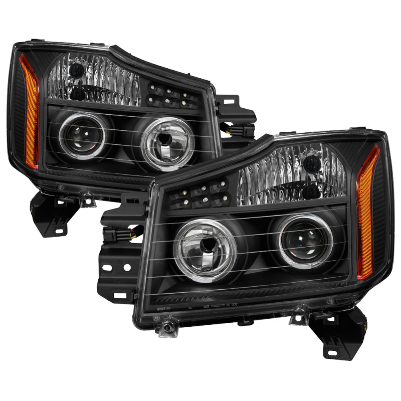 SPYDER Xtune Nissan Titan 04-14 Projector Headlights LED Halo Black PRO-JH-NTI04-LED-BK 5077103