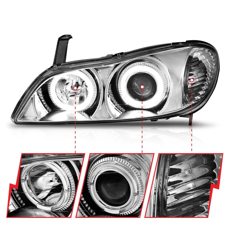Anzo 2000-2004 Infiniti I30 Projector Headlights w/ Halo Chrome