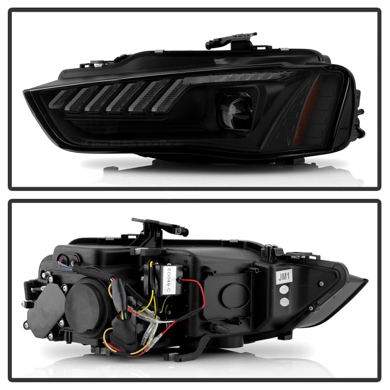 Spyder 13-16 Audi A4/S4 Halogen Model Only High-Power LED Headlights - Black PRO-YD-AA413HALAP-BK 5088345